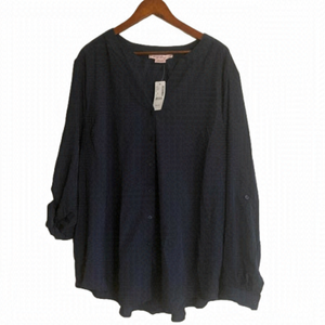 PENNINGTON’S In Every Story NEW With Tags Navy Blouse, Size 1X, Retail $49